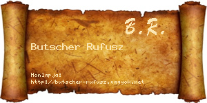 Butscher Rufusz névjegykártya